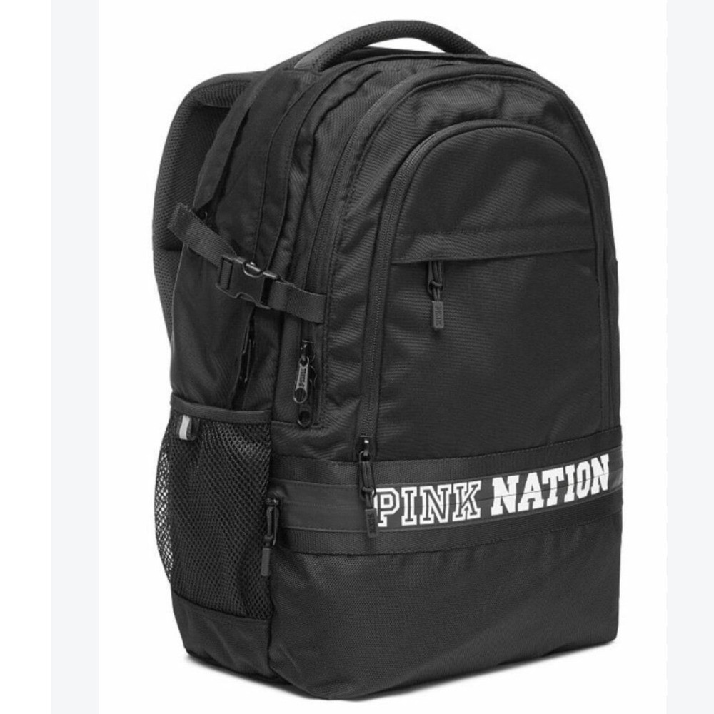 Victoria's Secret PINK Nation Campus Collegiate Black Logo School Laptop Bag